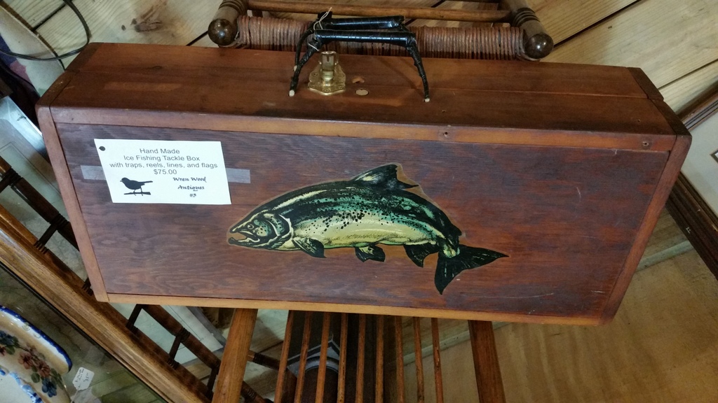 Vintage Handmade Ice Fishing Tackle Box Sled Primitive